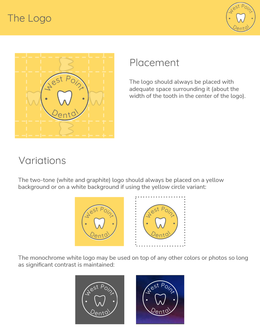 The West Point Dental Style Guide – logo practices