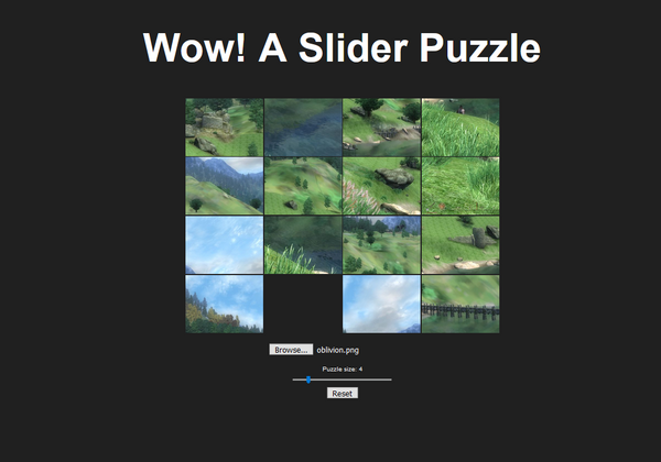 A customizable, responsive sliding puzzle using CSS Grid and the Canvas API
